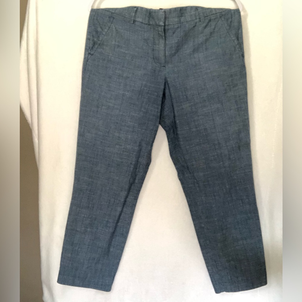 Chambray capri trouser
